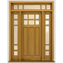 Portas exteriores de venda quente de China Portas exteriores Portas de madeira maciça de frente de Design